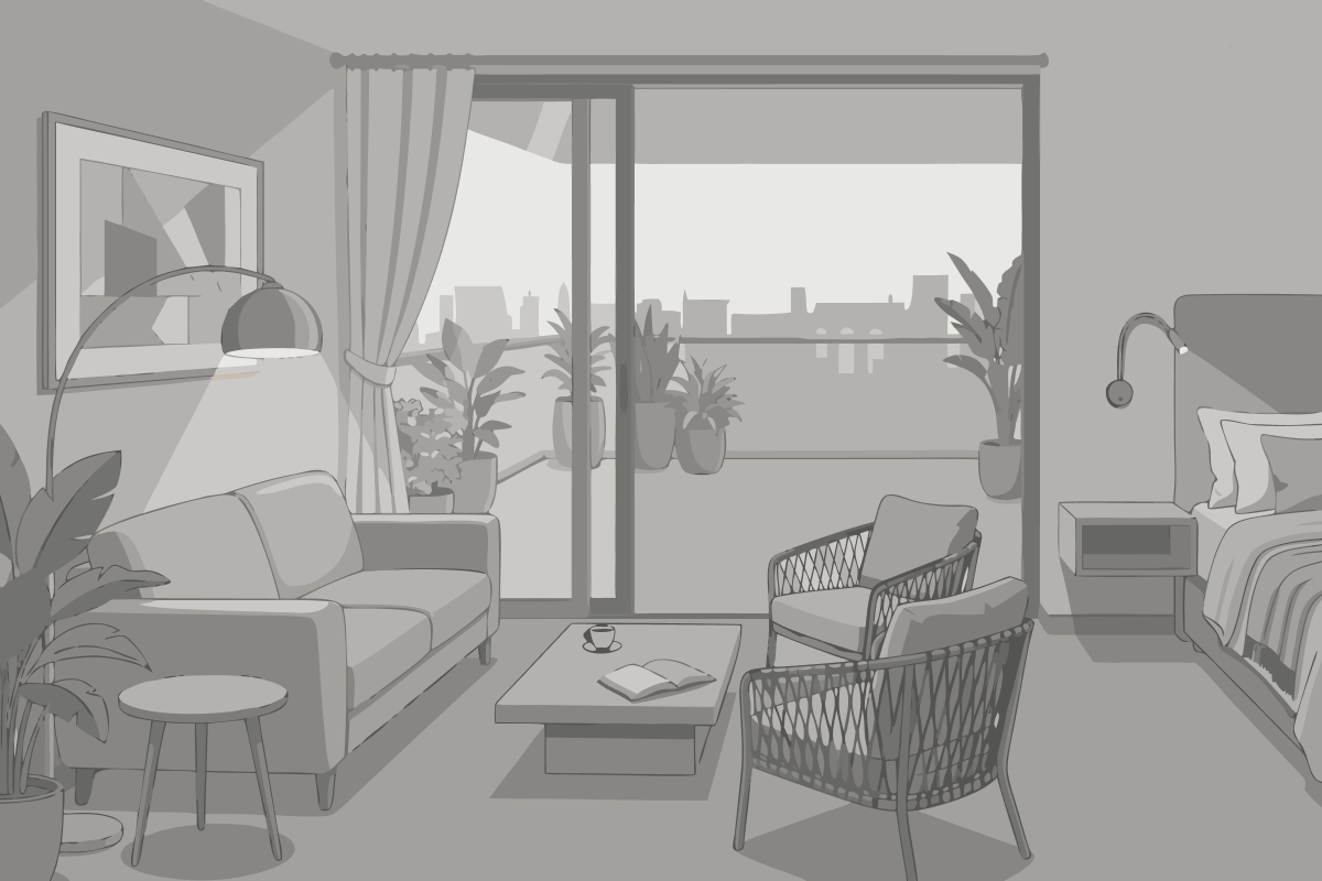 Double Room with Two Double Beds and Parking Lot View - Non-Smoking